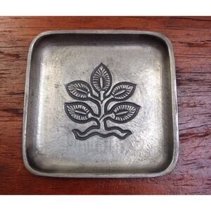 Vtg Stopt Tinn David Andersen Pewter Norway Tree of Life Small Plate Dish 2.75"